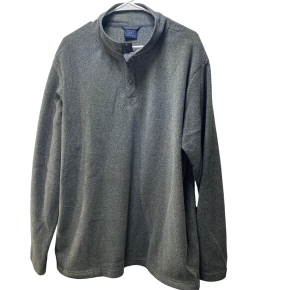 Charles River Apparel Mens XL Gray Pullover Fleece With Snap Collar Winter Warm - Picture 1 of 13